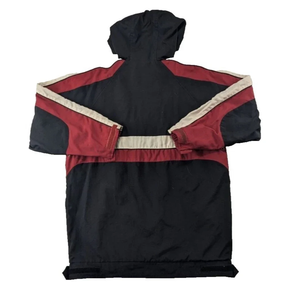 Rusty Surfboards Windbreaker Jacket Mens M Medium Black 1/4 Zip Hooded 00s Y2K